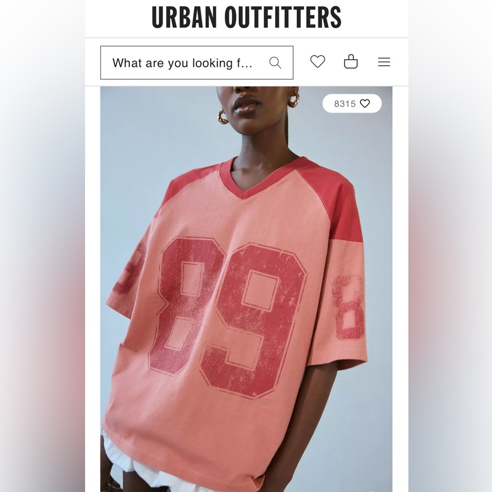 NWT Urban Outfitters 89 V-Neck Boxy Graphic Tee